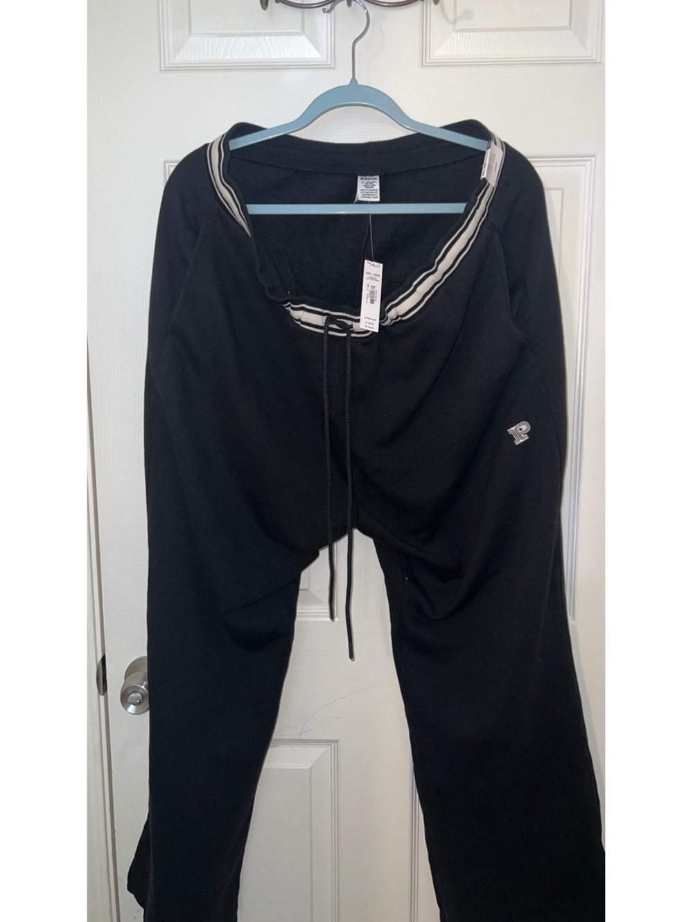 Pink XXL Black Fleece Drawstring Pants